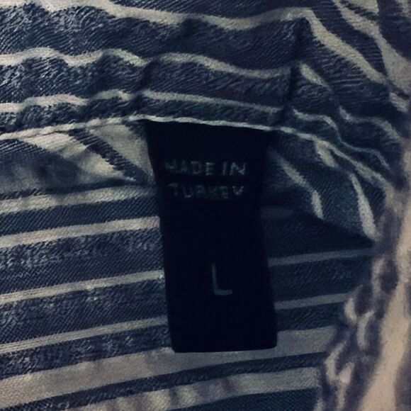 Ermenegildo Zegna Shirt Mens Large Blue Seersucker Button Up - Picture 5 of 9